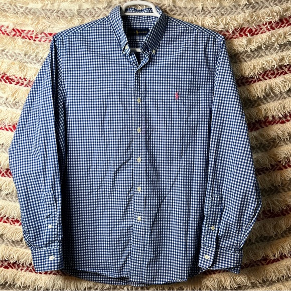 Ralph Lauren Other - Ralph Lauren Checkered Blue/White Dress Shirt Size XL